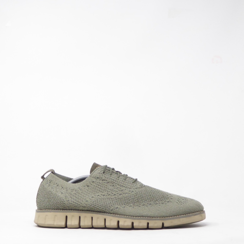 Cole Haan Mens Zerogrand Wingtip Oxford Shoes Olive Green Stitchlite Knit 12